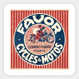 Favor Cycles & Motos - Clermont-Ferrand France - Advertising Poster Art Sticker